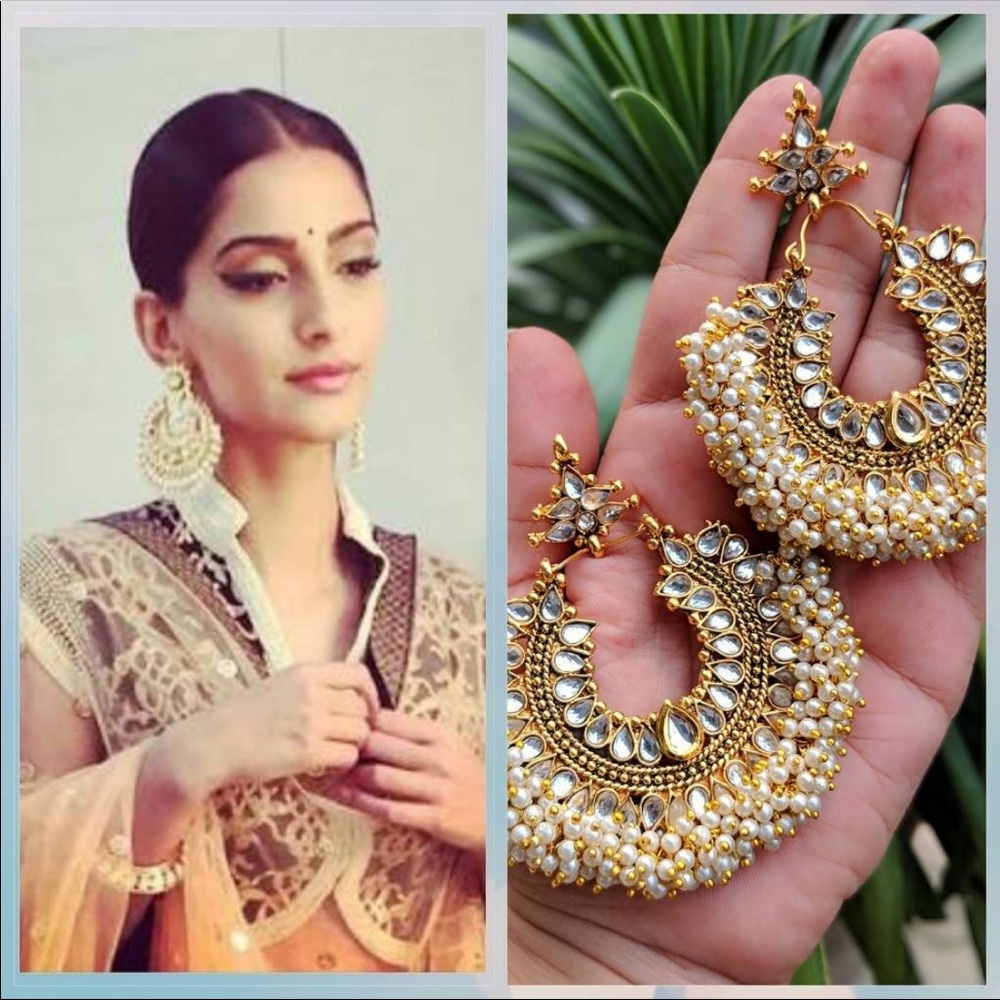 Indian kundan earrings